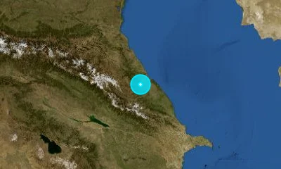 34 km SSW of Derbent, Russia