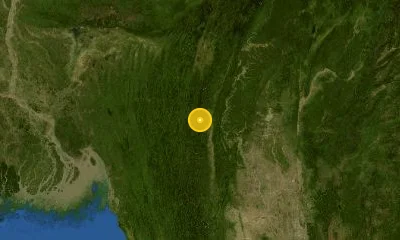 124 km ESE of Aizawl, India