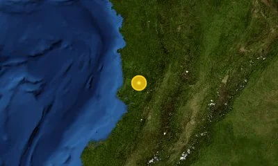 74 km NNE of Buenaventura, Colombia
