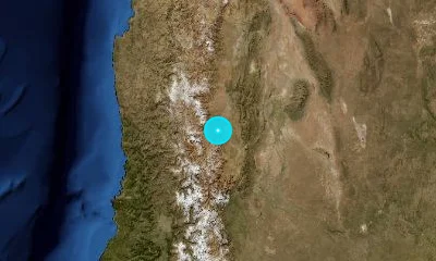107 km WSW of San Juan, Argentina