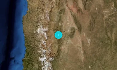 43 km W of San Juan, Argentina