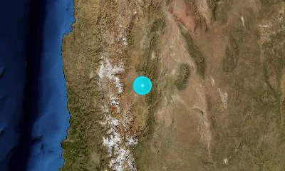 65 km W of San Juan, Argentina