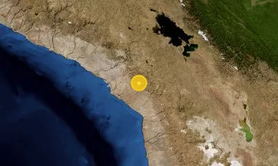 72 km NNW of Tacna, Peru