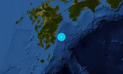 90 km SSE of Nobeoka, Japan