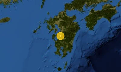 72 km SSE of Ōmuta, Japan