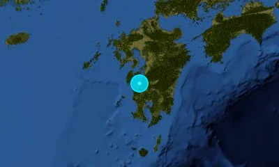 73 km SSW of Kumamoto, Japan