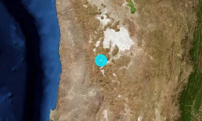 164 km NNE of Calama, Chile