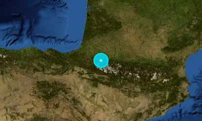 88 km ENE of Pamplona, Spain