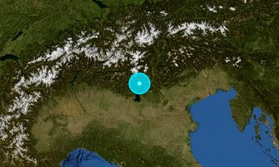 82 km ENE of Bergamo, Italy