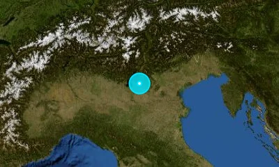 73 km WNW of Padova, Italy