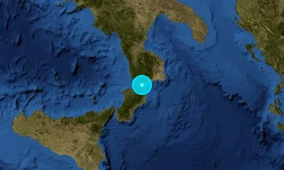 104 km NE of Messina, Italy