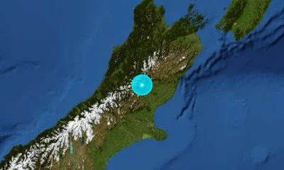 102 km NNW of Christchurch, New Zealand