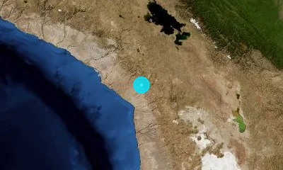 33 km NNE of Tacna, Peru