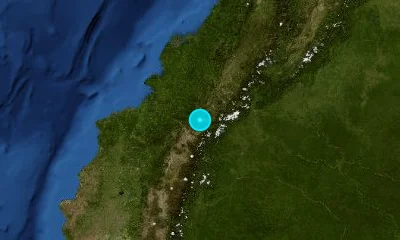 72 km SW of Pasto, Colombia