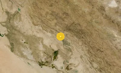 114 km SSE of Kūhdasht, Iran