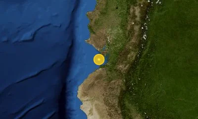 57 km NNE of Tumbes, Peru