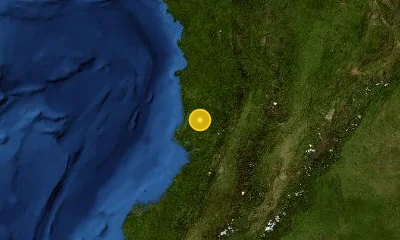 72 km N of Buenaventura, Colombia