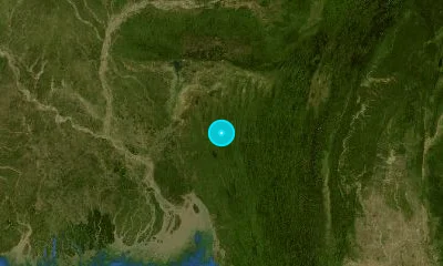 74 km WNW of Aizawl, India