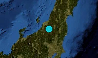 49 km E of Nagaoka, Japan