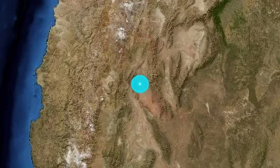 136 km W of La Rioja, Argentina