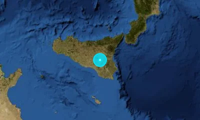 49 km WSW of Catania, Italy