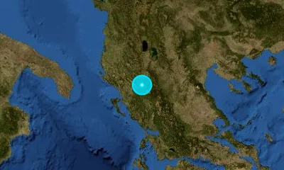 121 km SSE of Elbasan, Albania