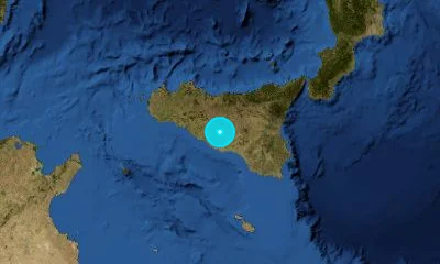 94 km SSE of Palermo, Italy