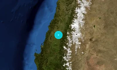 61 km NNE of Chillán, Chile