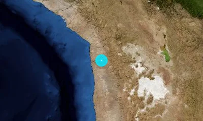 87 km SE of Arica, Chile
