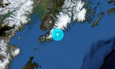 195 km S of Anchorage, United States