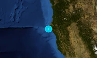 64 km SSW of Eureka, United States