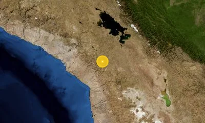 91 km NNE of Tacna, Peru